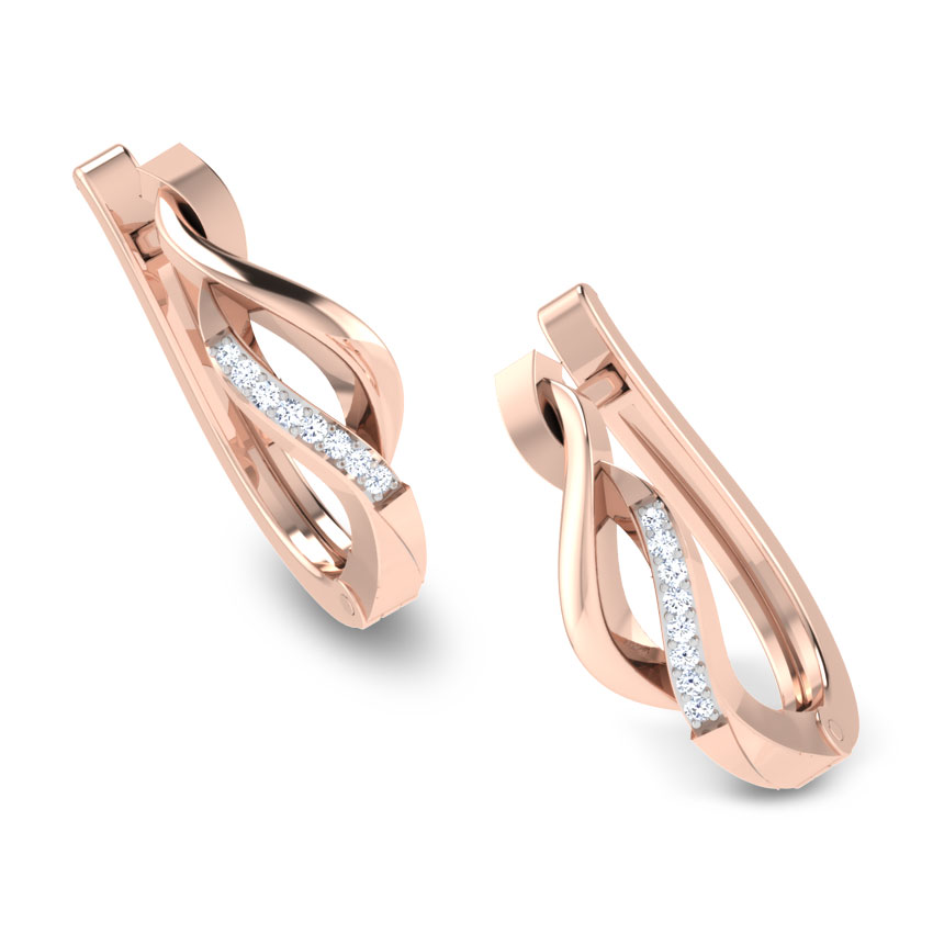 Swerve Diamond Hoop Earrings Swerve Diamond Hoop Earrings
