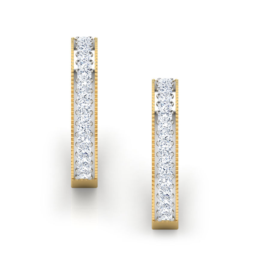 Line Diamond Hoop Earrings Line Diamond Hoop Earrings