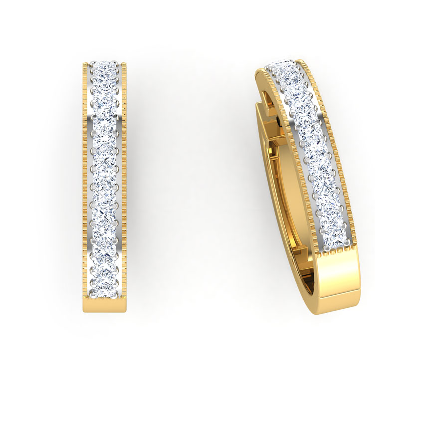 Line Diamond Hoop Earrings Line Diamond Hoop Earrings