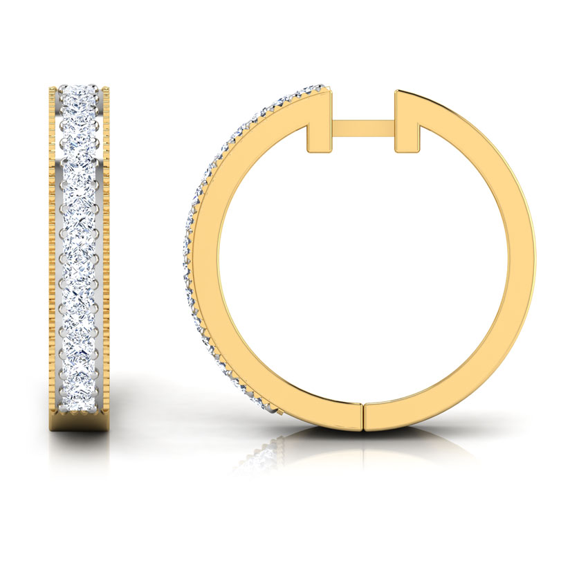 Line Diamond Hoop Earrings Line Diamond Hoop Earrings