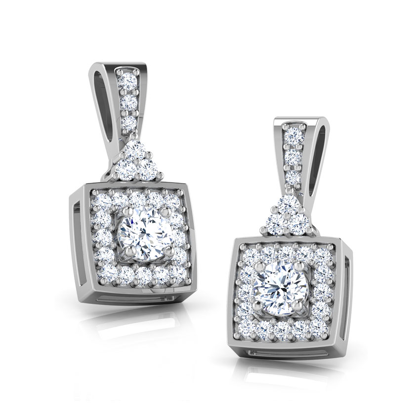 Diamond Earrings 18 Karat White Gold Scintillate Diamond Drop Earrings