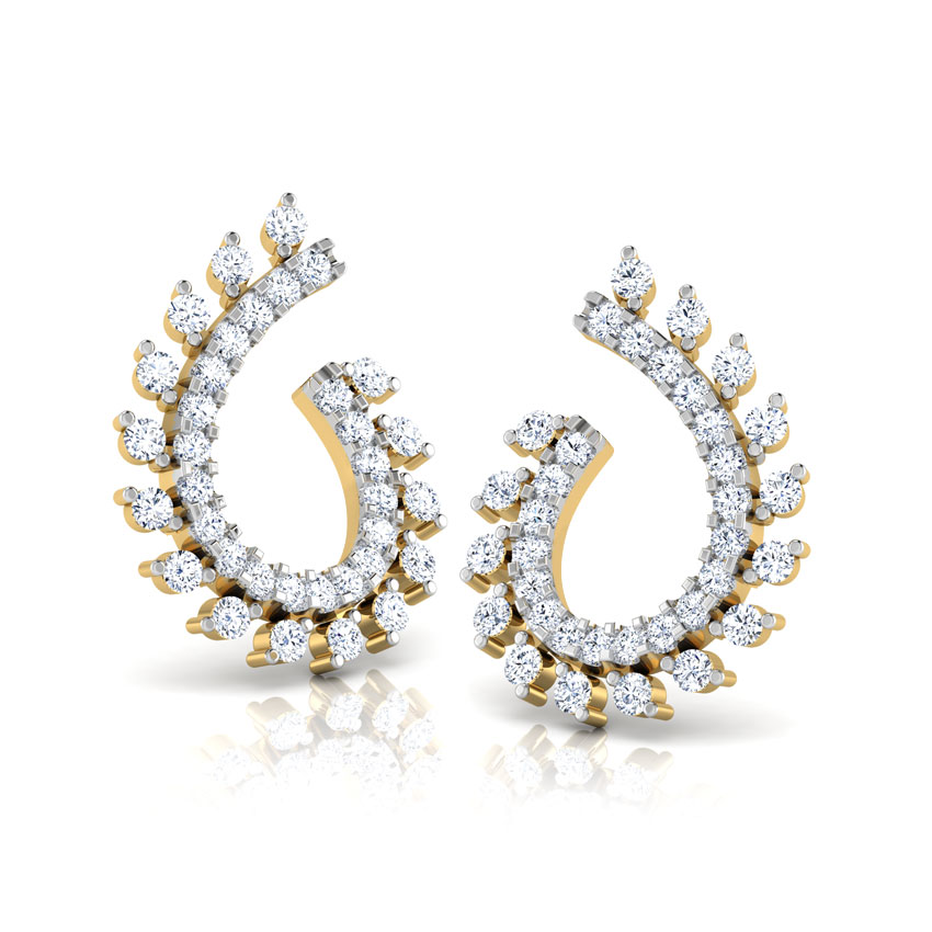 Diamond Earrings 18 Karat Yellow Gold Radiant Diamond Hoop Earrings