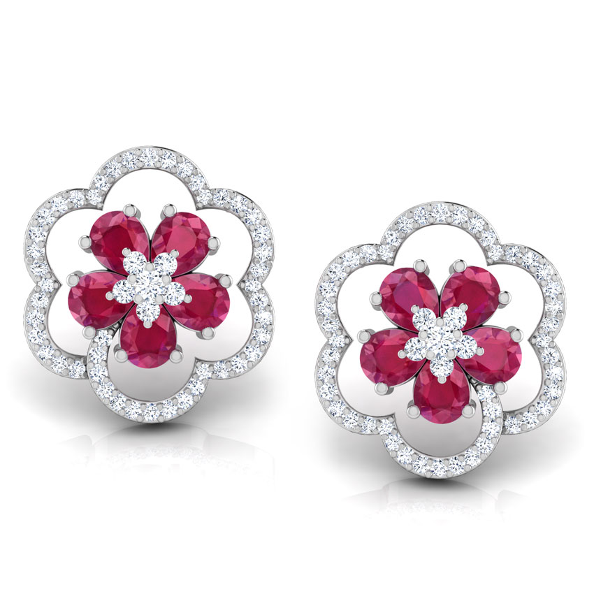 Trio Floral Gemstone Stud Earrings Trio Floral Gemstone Stud Earrings