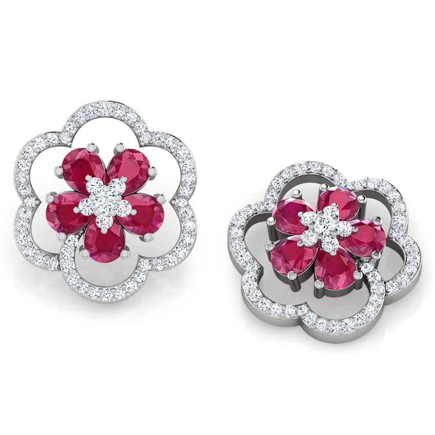 Trio Floral Gemstone Stud Earrings Trio Floral Gemstone Stud Earrings