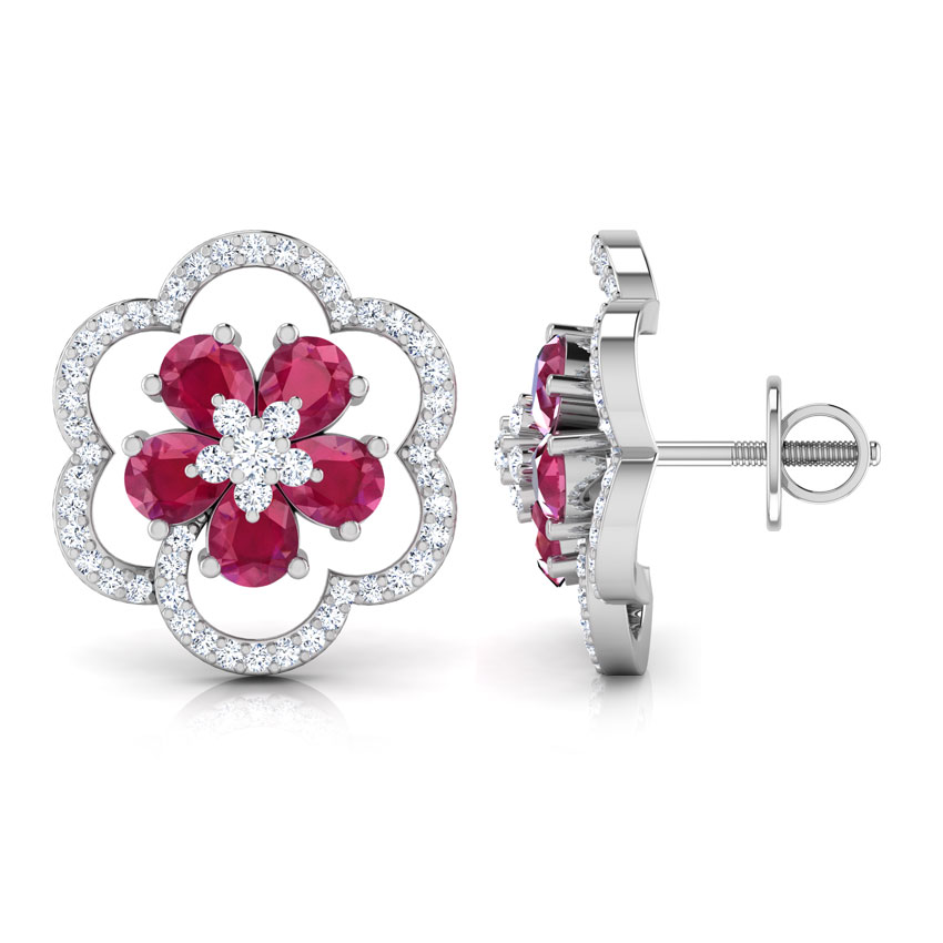 Trio Floral Gemstone Stud Earrings Trio Floral Gemstone Stud Earrings