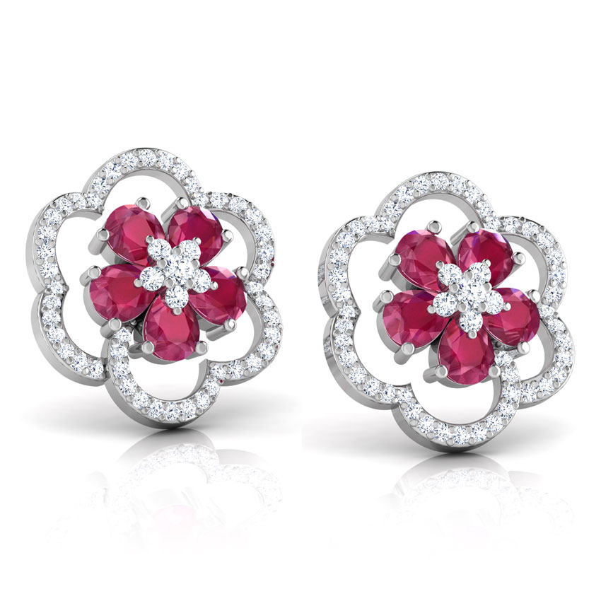 Trio Floral Gemstone Stud Earrings Trio Floral Gemstone Stud Earrings