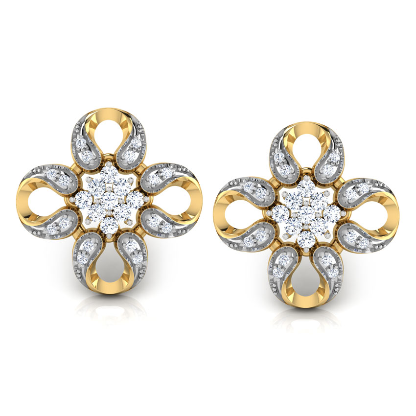 Quadra Horseshoe Diamond Stud Earrings