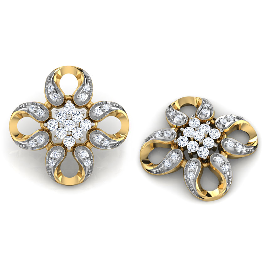 Quadra Horseshoe Diamond Stud Earrings