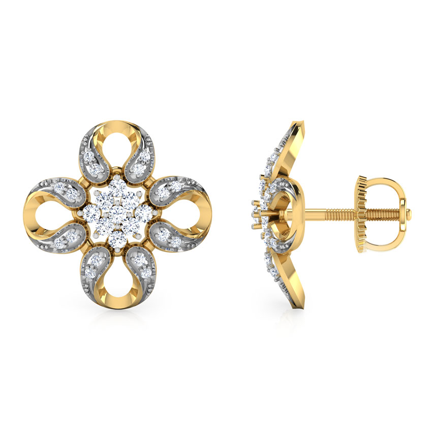 Quadra Horseshoe Diamond Stud Earrings