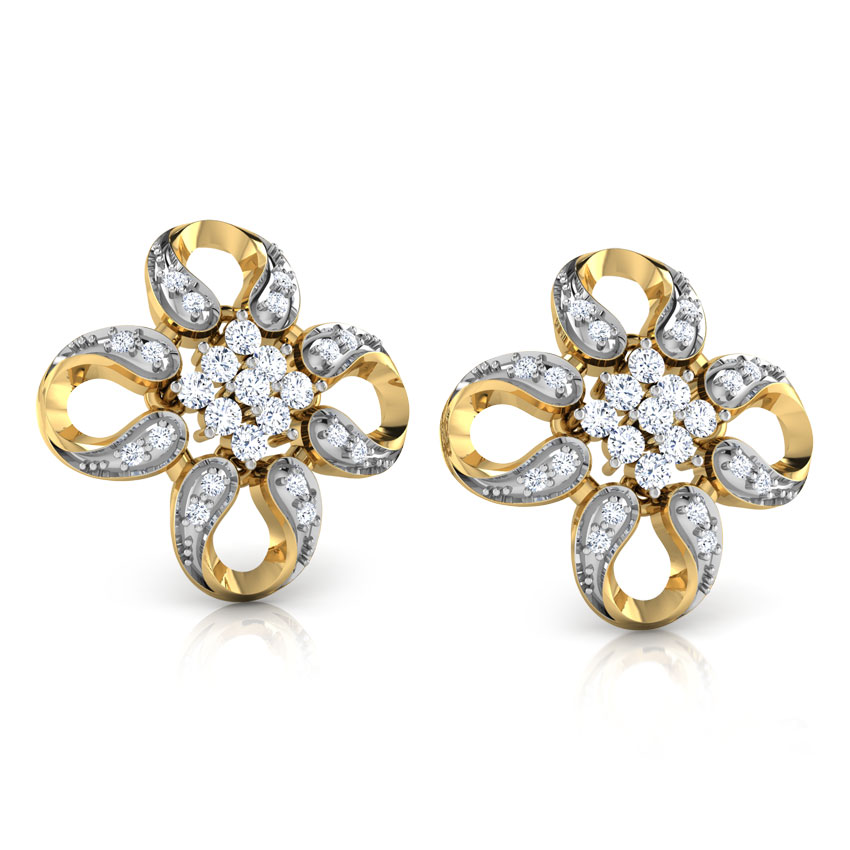 Quadra Horseshoe Diamond Stud Earrings