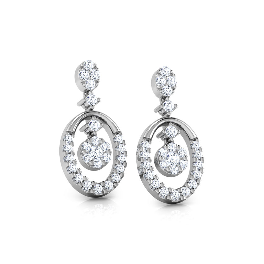 Oval Pendulum Diamond Drop Earrings