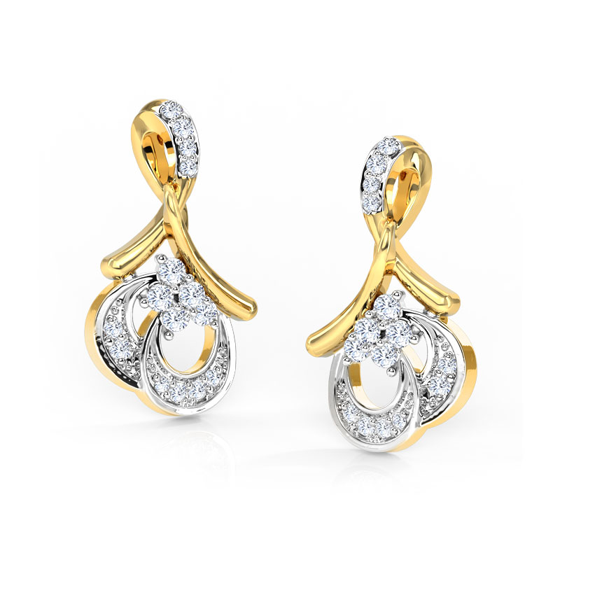 Twisted Knot Diamond Stud Earrings