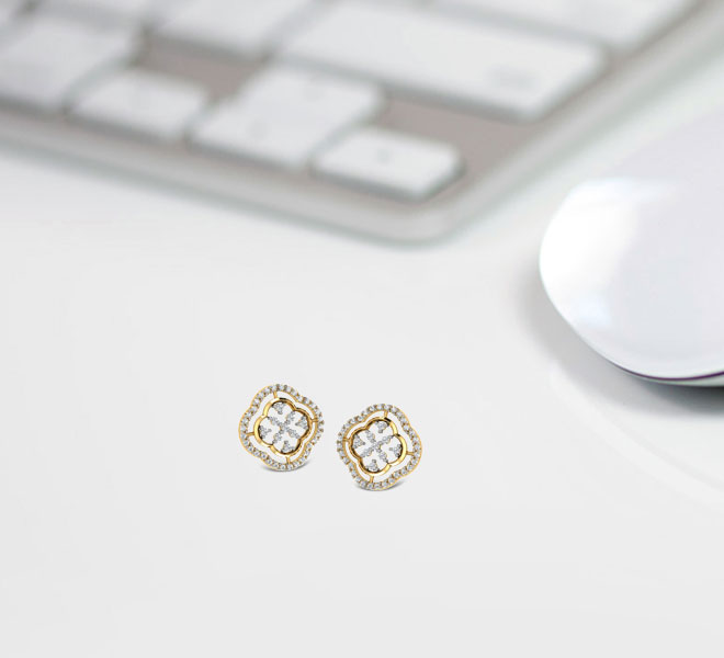Lucky Clover Diamond Stud Earrings Lucky Clover Diamond Stud Earrings