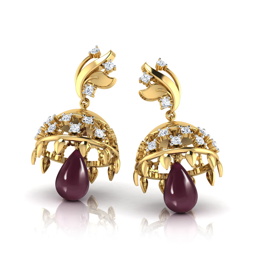 Golden Bouquet Drop Jhumkas