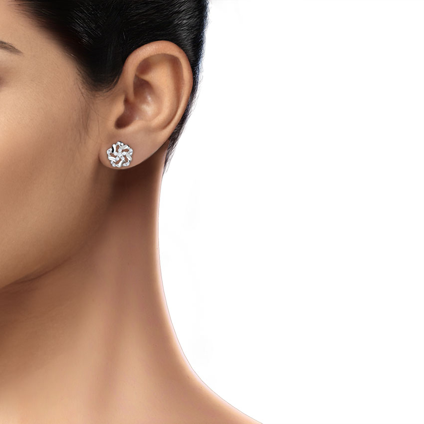 Diamond,Platinum Earrings Platinum 950 Platinum Geranium Platinum Platinum Stud Earrings