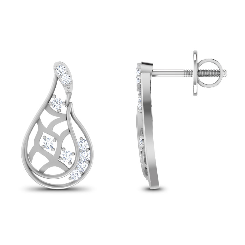 Paisley Platinum Stud Earrings