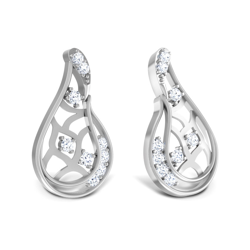 Paisley Platinum Stud Earrings