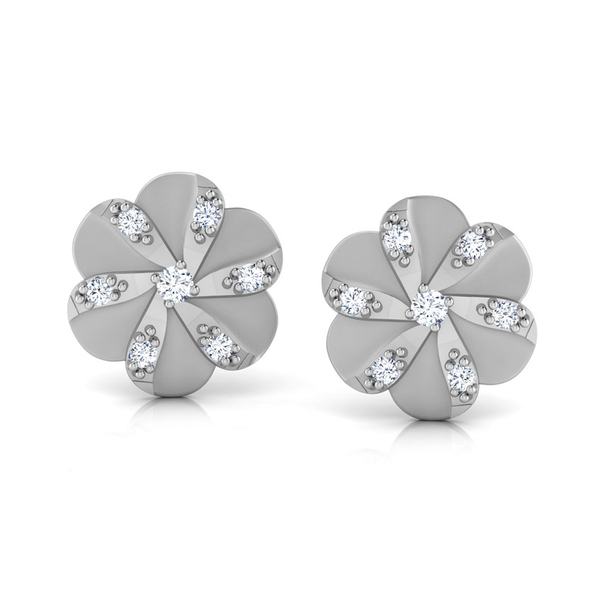 Tulip Platinum Platinum Stud Earrings