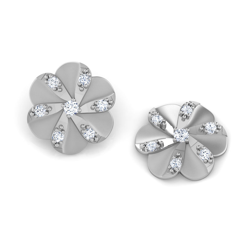 Tulip Platinum Platinum Stud Earrings