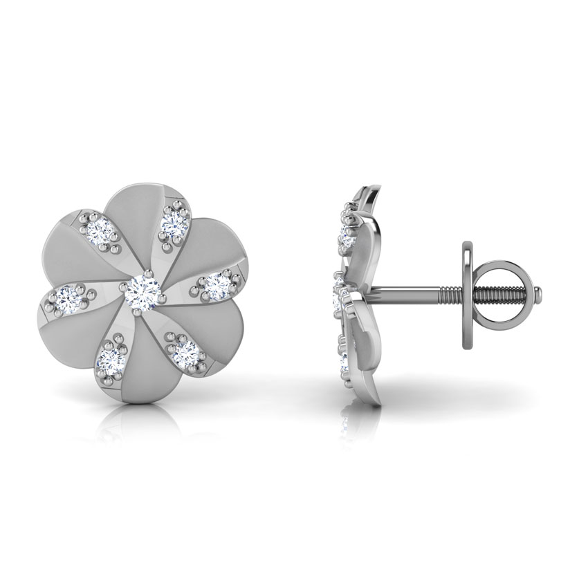 Tulip Platinum Platinum Stud Earrings