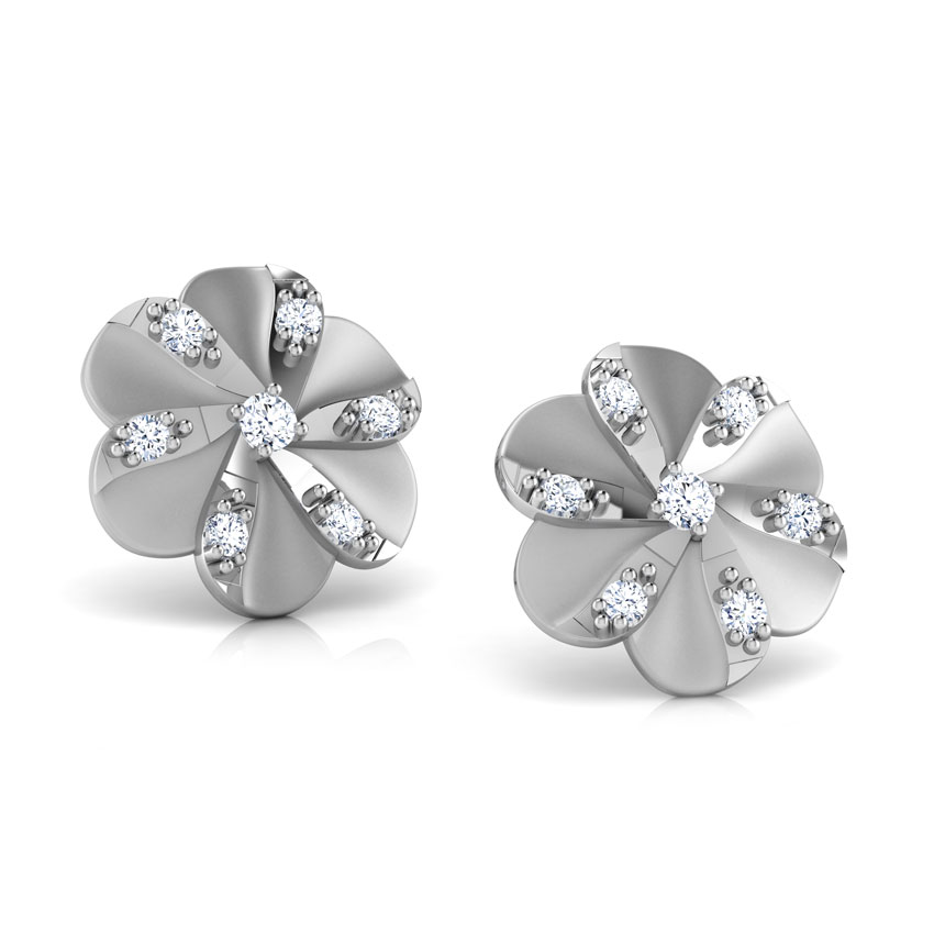Tulip Platinum Platinum Stud Earrings