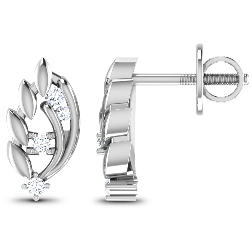 Dancing Couple Platinum Platinum Stud Earrings