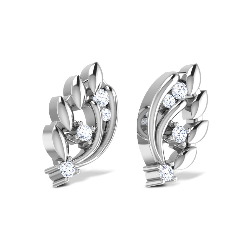 Dancing Couple Platinum Platinum Stud Earrings