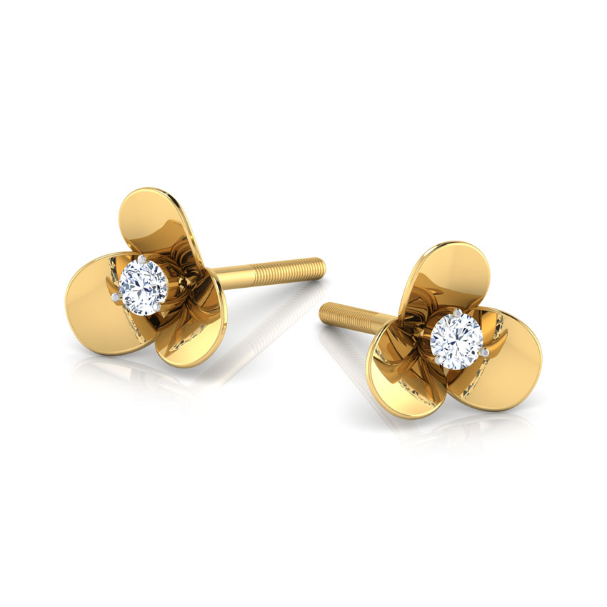 Cloverleaf Diamond Stud Earrings