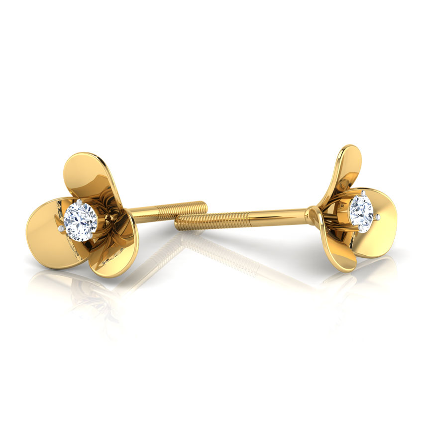 Cloverleaf Diamond Stud Earrings