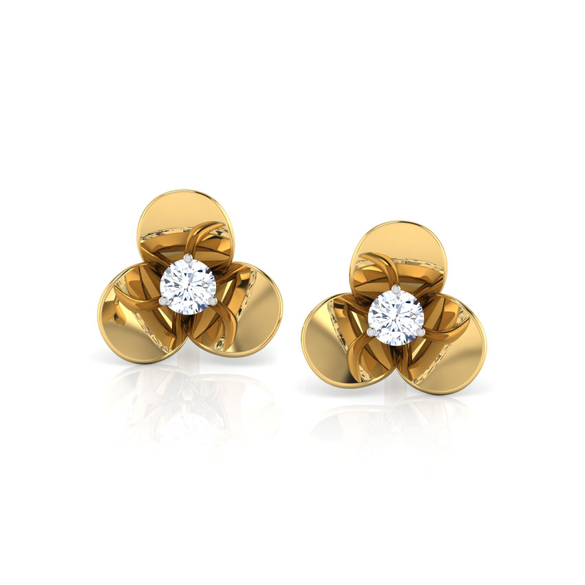 Cloverleaf Diamond Stud Earrings