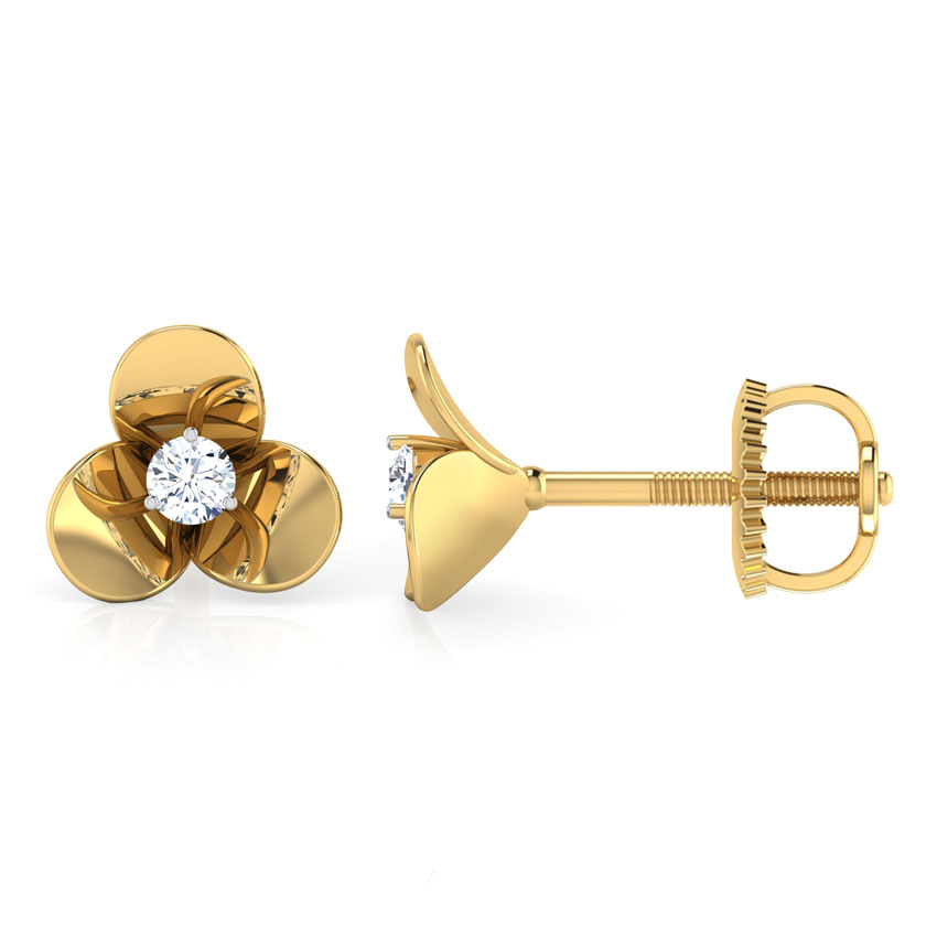 Cloverleaf Diamond Stud Earrings