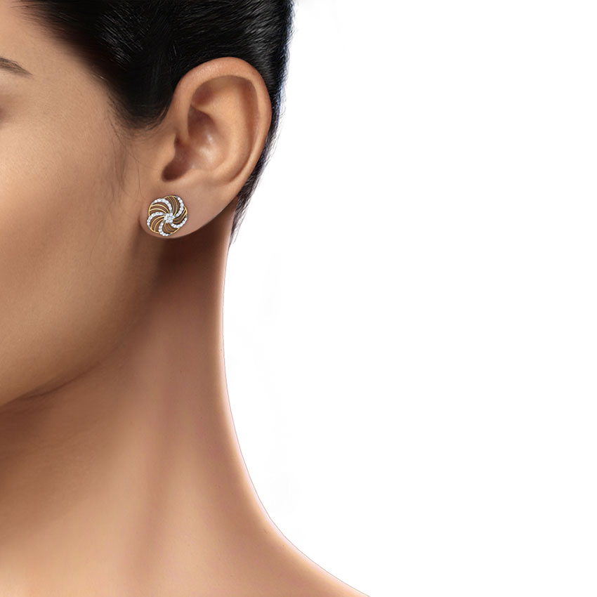 Floral Wave Diamond Stud Earrings Floral Wave Diamond Stud Earrings