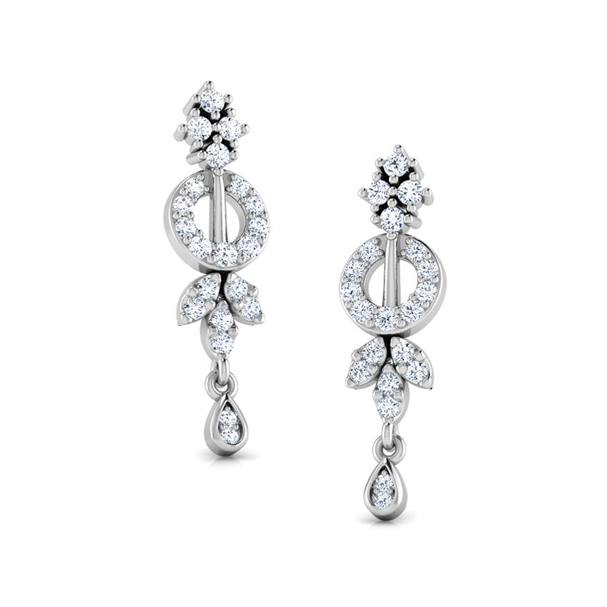 Diamond Earrings 18 Karat White Gold Hazel Diamond Stud Earrings