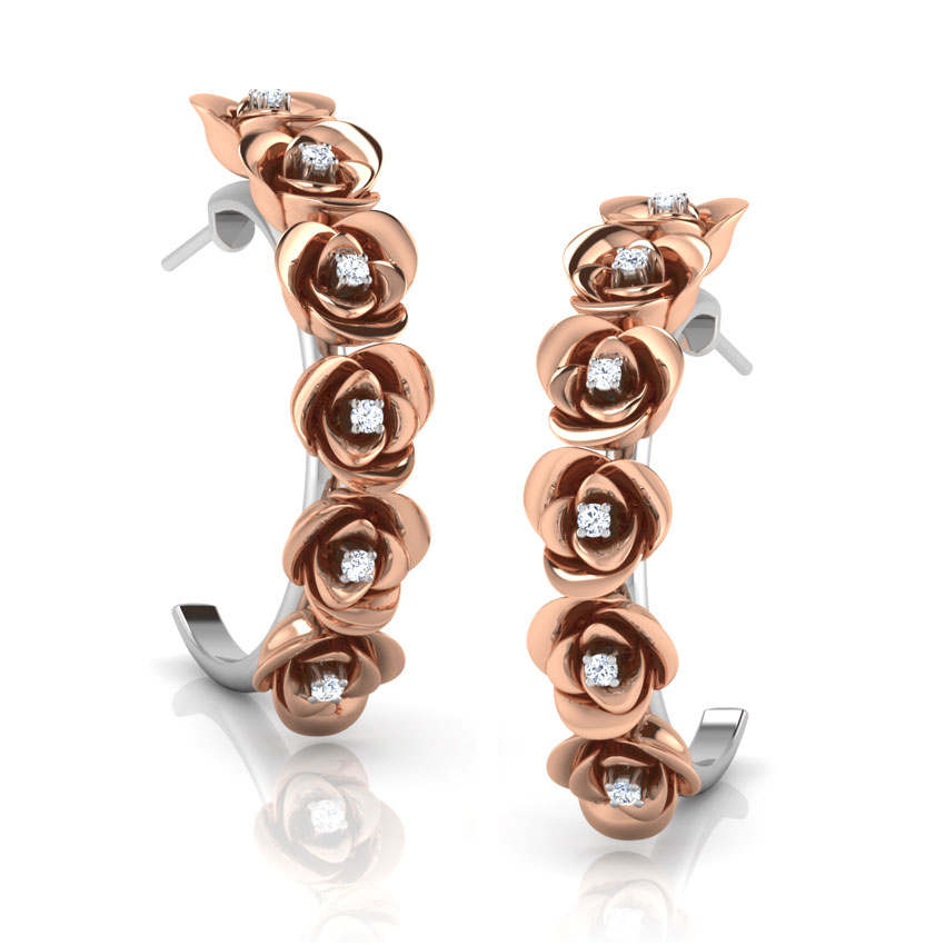 Rose Hoop Earrings