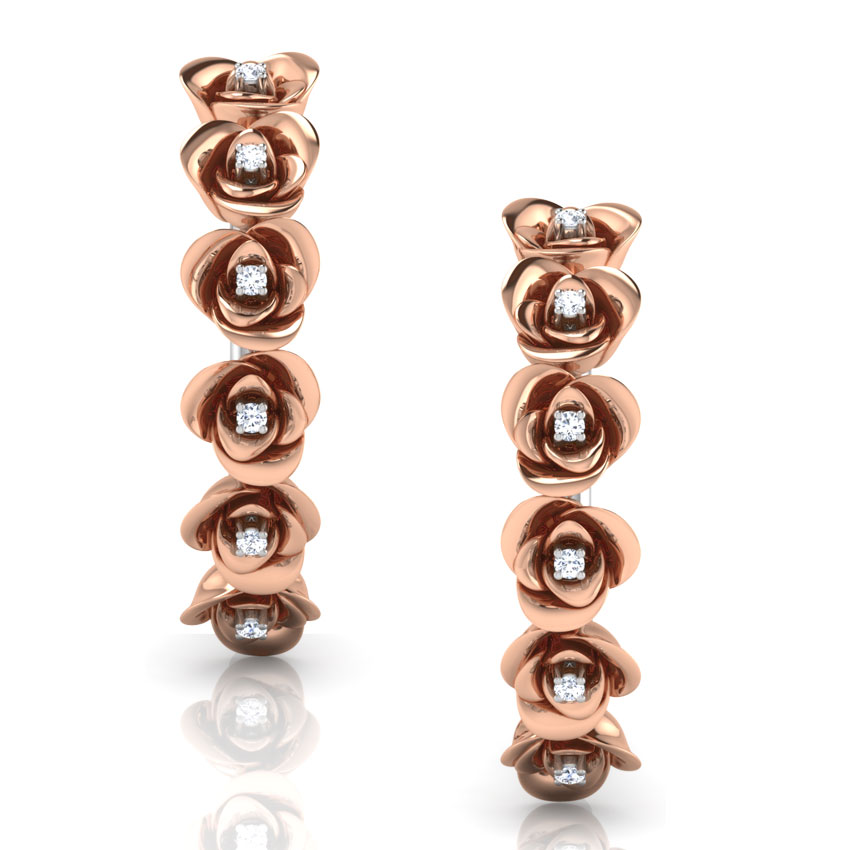 Rose Hoop Earrings