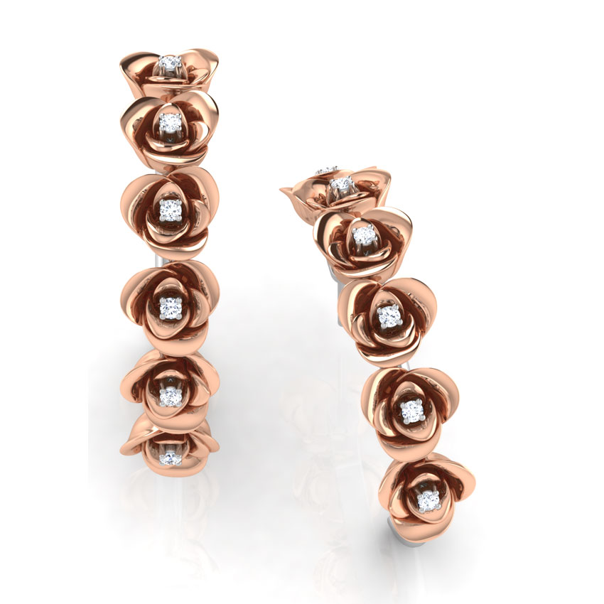 Rose Hoop Earrings