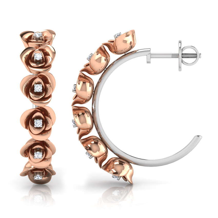 Rose Hoop Earrings