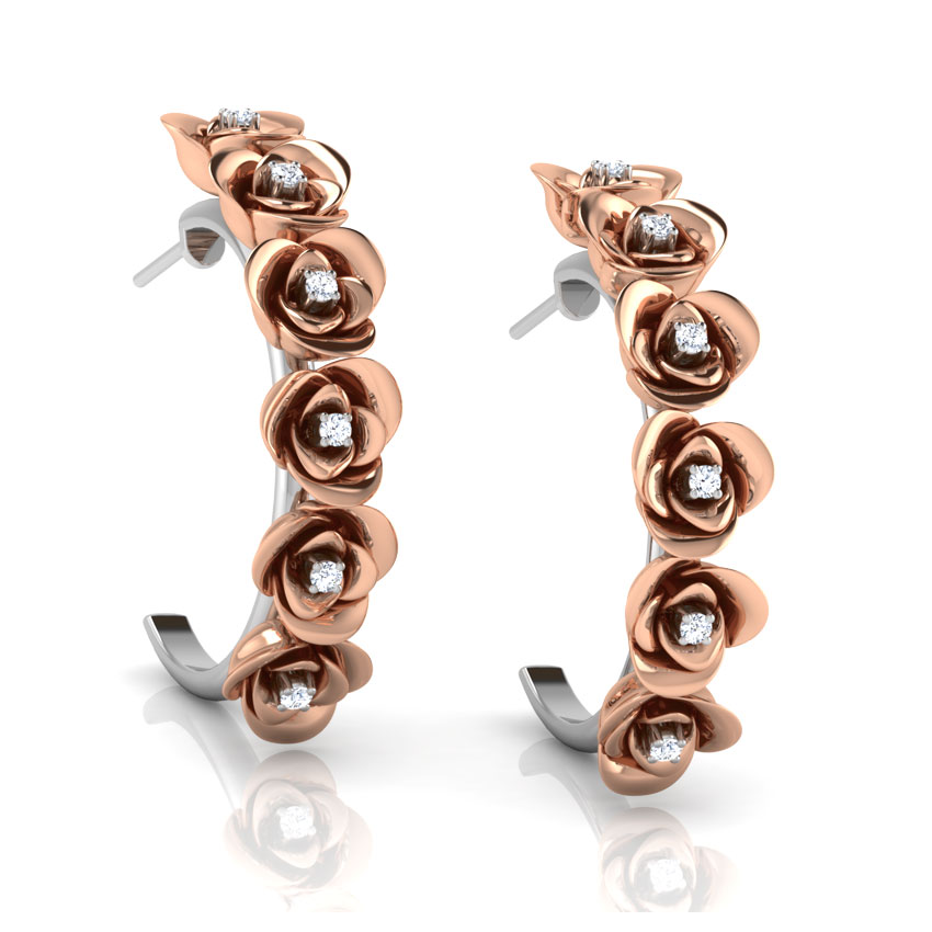 Rose Hoop Earrings