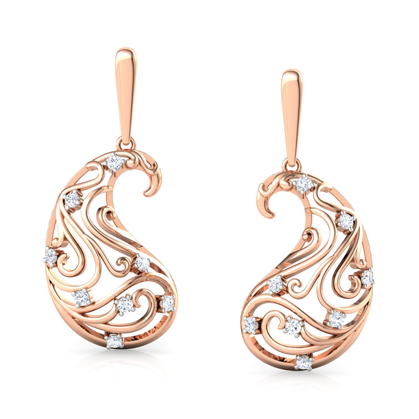 Omaira Paisley Diamond Drop Earrings