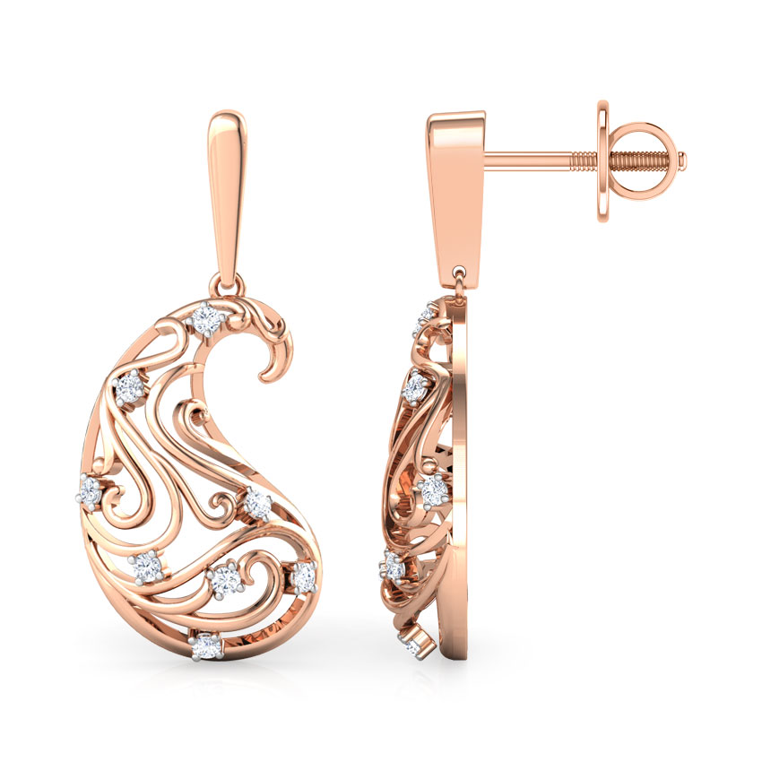 Omaira Paisley Diamond Drop Earrings