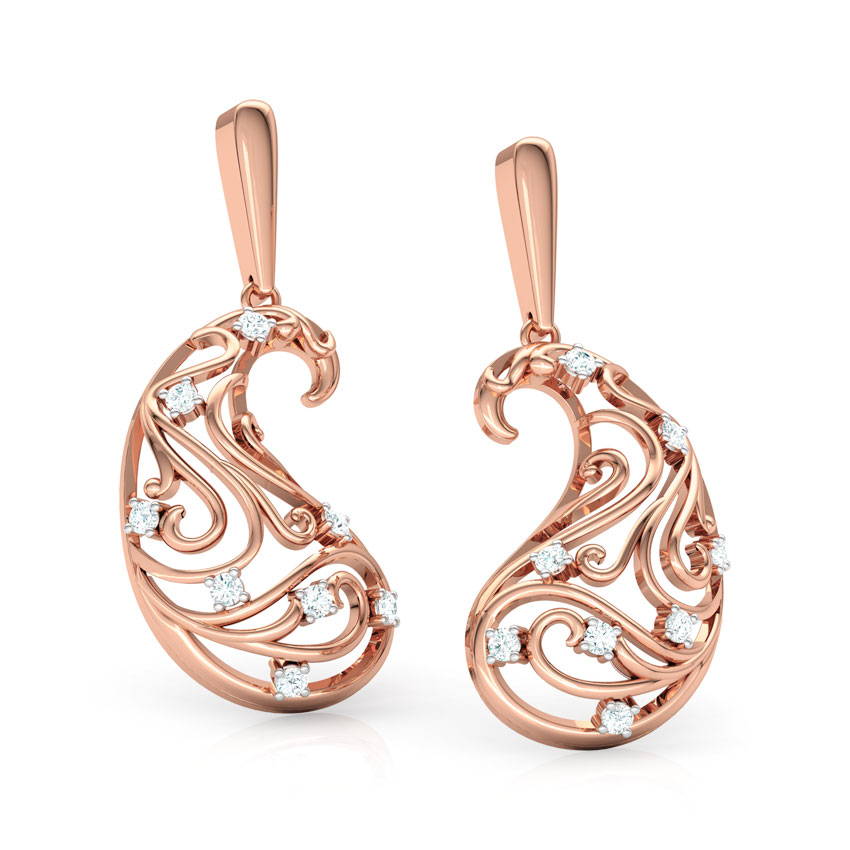 Omaira Paisley Diamond Drop Earrings