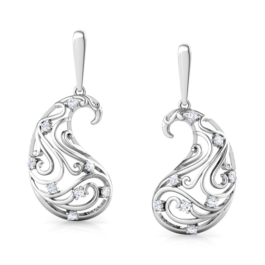 Omaira Paisley Diamond Drop Earrings Omaira Paisley Diamond Drop Earrings