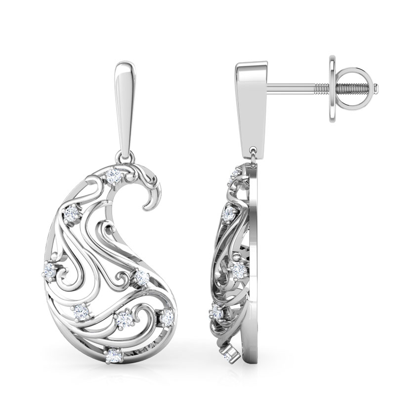 Omaira Paisley Diamond Drop Earrings Omaira Paisley Diamond Drop Earrings