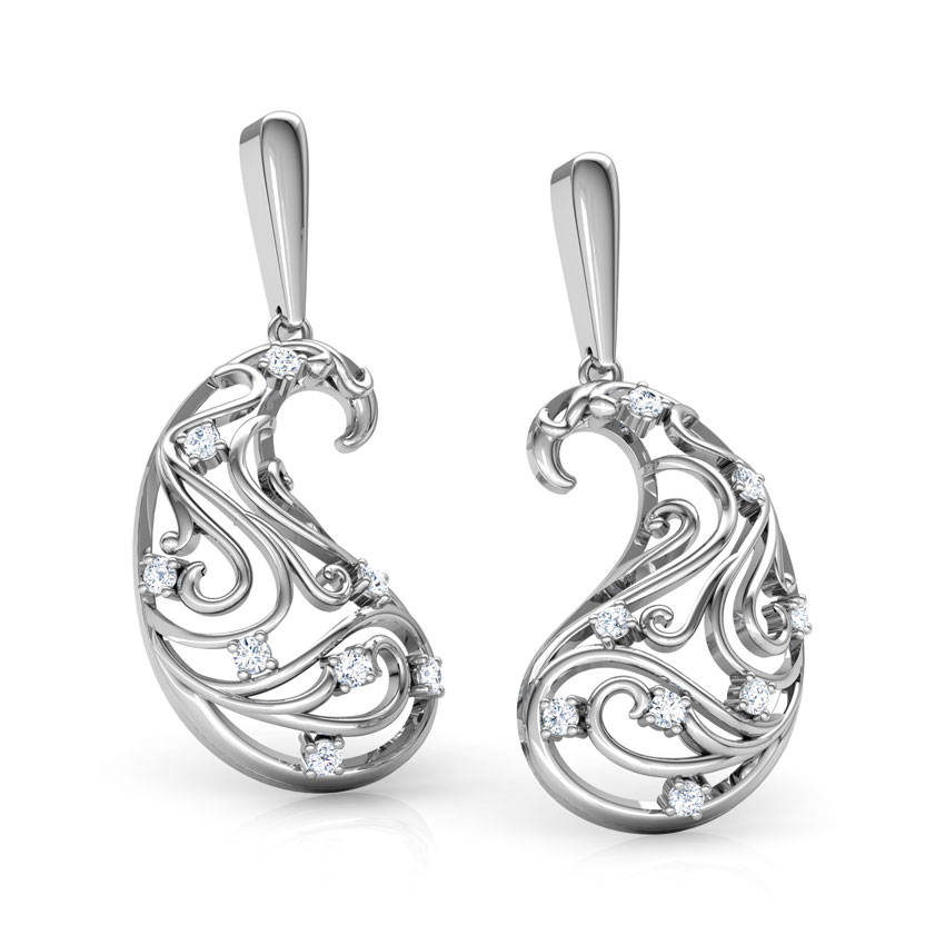 Omaira Paisley Diamond Drop Earrings Omaira Paisley Diamond Drop Earrings
