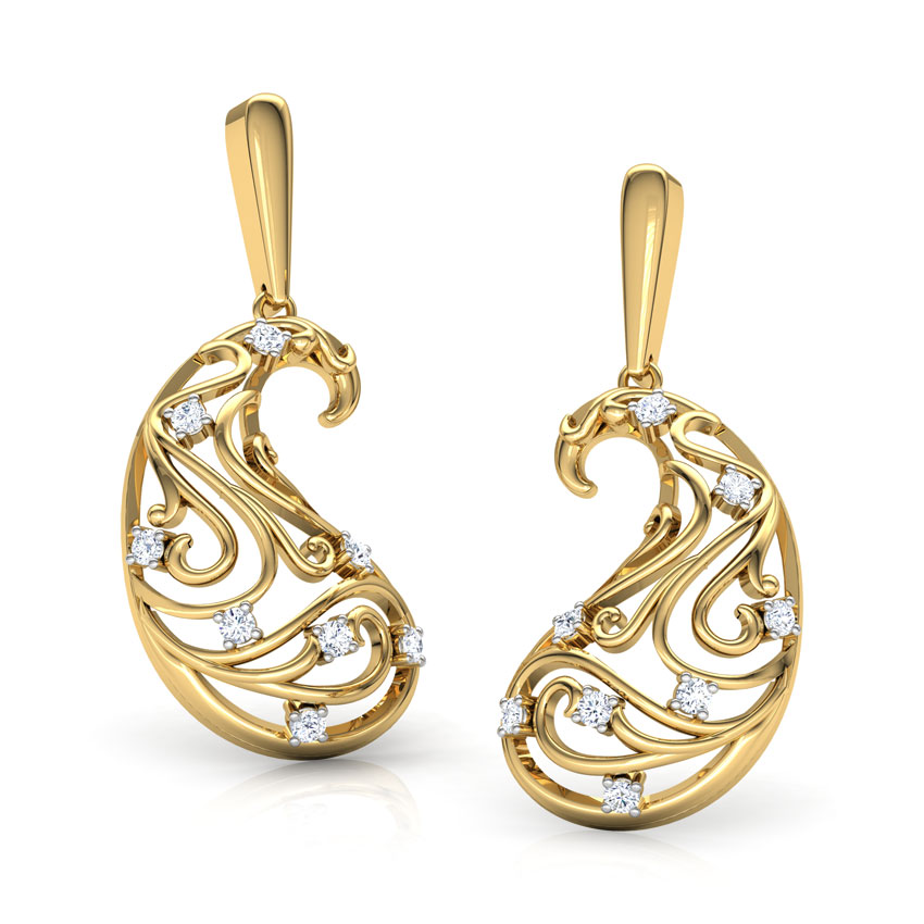 Omaira Paisley Diamond Drop Earrings Omaira Paisley Diamond Drop Earrings