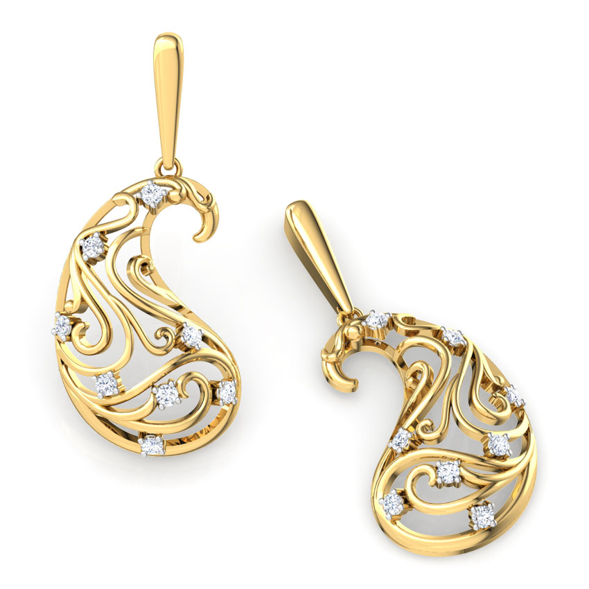 Omaira Paisley Diamond Drop Earrings Omaira Paisley Diamond Drop Earrings