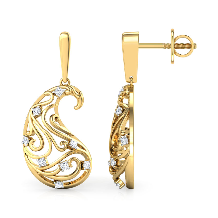 Omaira Paisley Diamond Drop Earrings Omaira Paisley Diamond Drop Earrings
