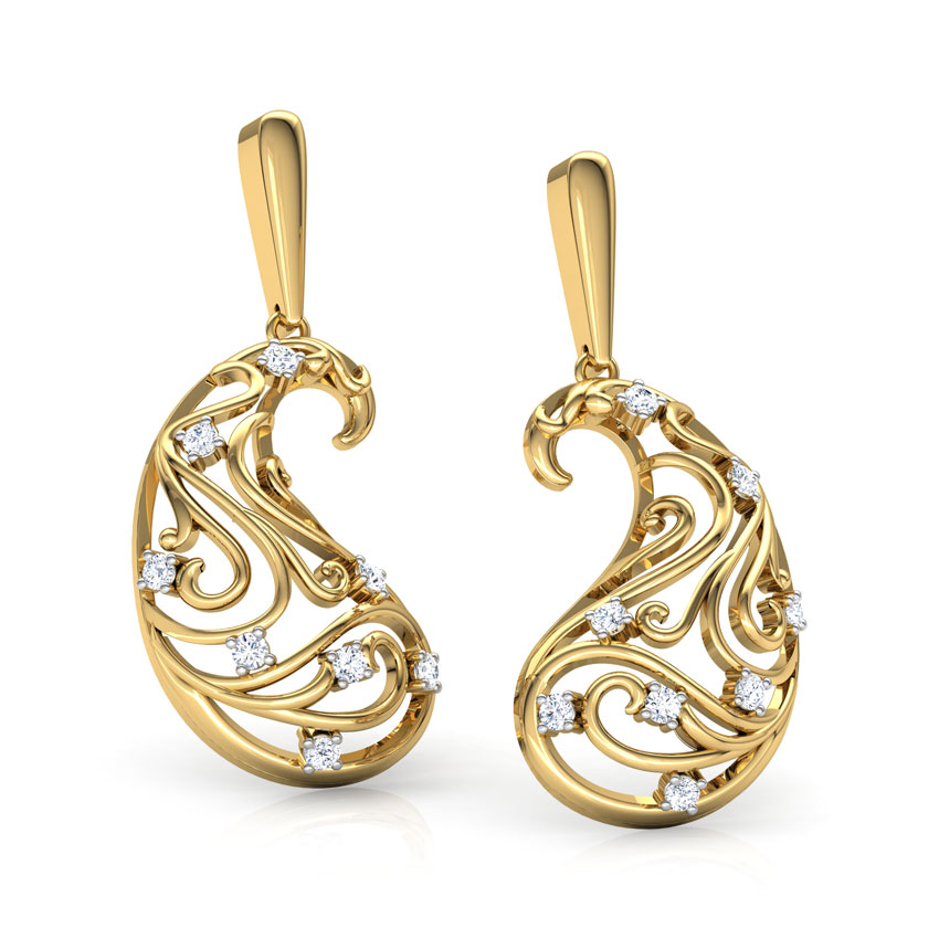 Omaira Paisley Diamond Drop Earrings Omaira Paisley Diamond Drop Earrings