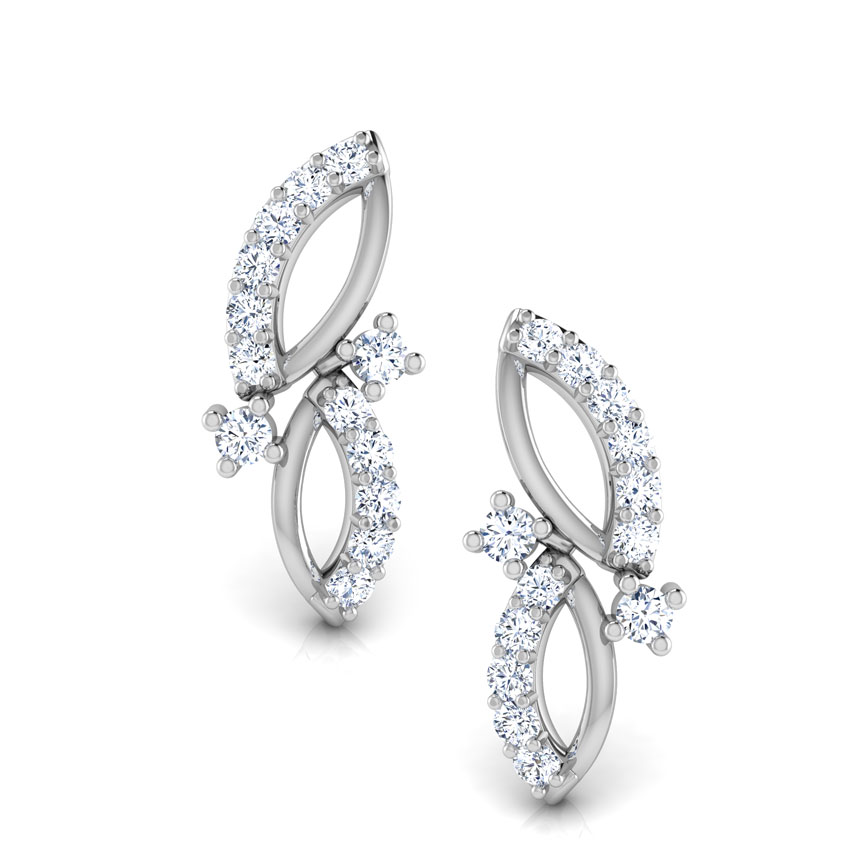 Leaf Drops Diamond Stud Earrings Leaf Drops Diamond Stud Earrings