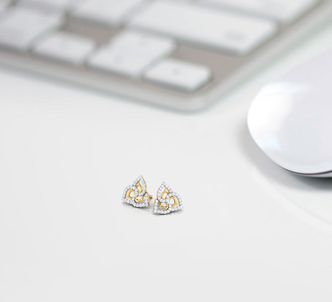 Lisa Petaled Diamond Stud Earrings Lisa Petaled Diamond Stud Earrings